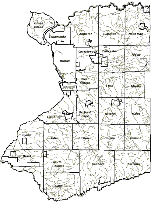Map of Erie County